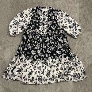 Zaikamoya teen girl black and white floral dress